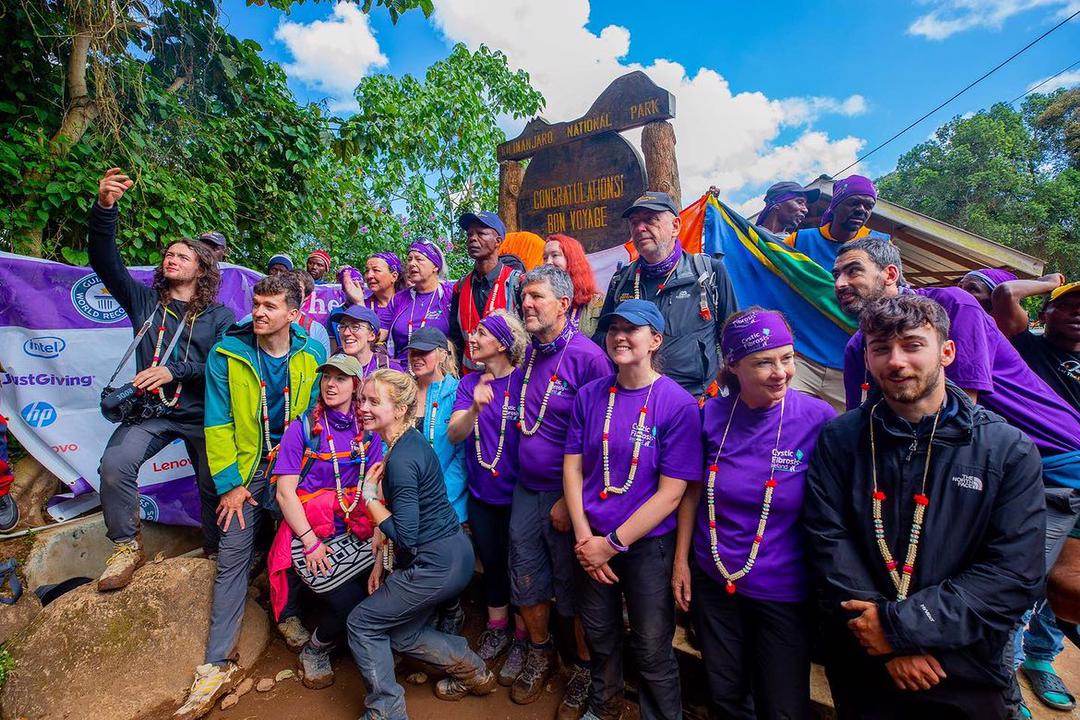 Summit celebration at Kilimanjaro